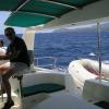Sailing with Capt. Mike at the helm and 'Bowman' Gil on deck--onto our next adventure